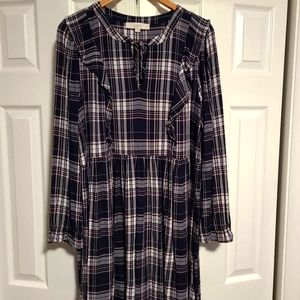 NWOT LOFT Plaid Swing Dress